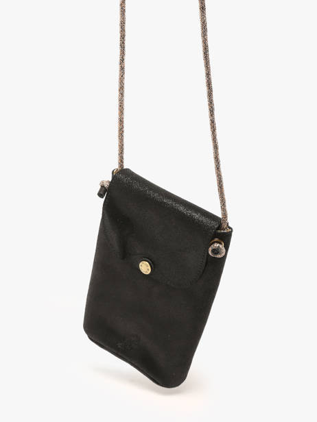 Cross Body Tas Vintage Leder Mila louise Zwart vintage 3568X ander zicht 2